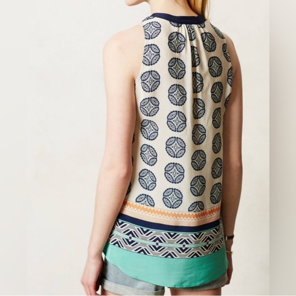 Anthropologie Vanessa Virginia Finn Silk Sleeveless Top Size Small - Picture 2 of 10